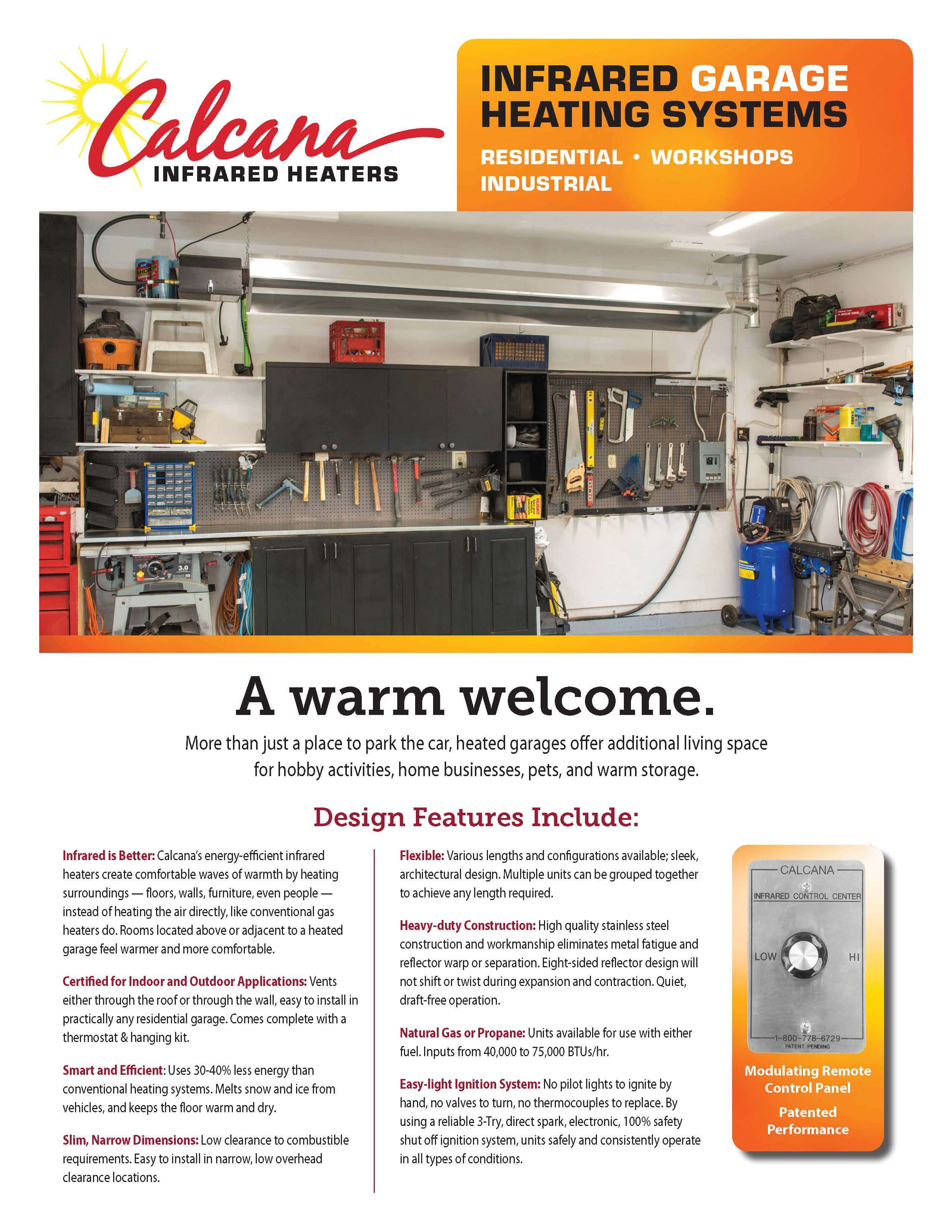Calcana Infrared Garage Heater Brochure