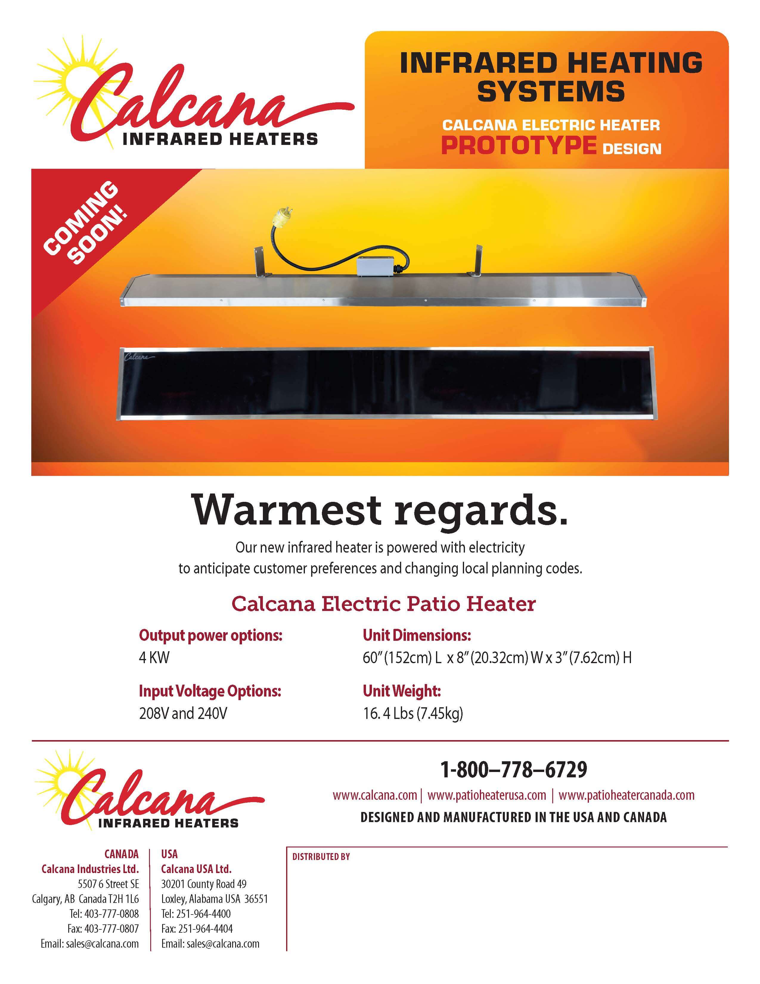 Calcana Electric Infrared Heater Brochure